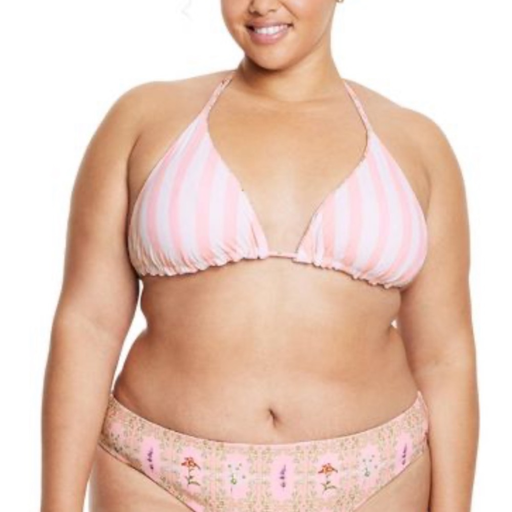 Agua Bendita x target Women's Dainty Floral/Stripe Reversible Bikini set - small